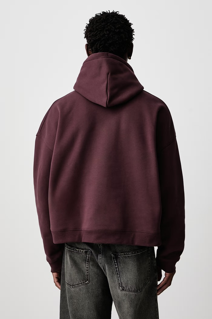 Odzież New Balance Bluza z kapturem z bawełną damska MT6282DYYLR bordowy