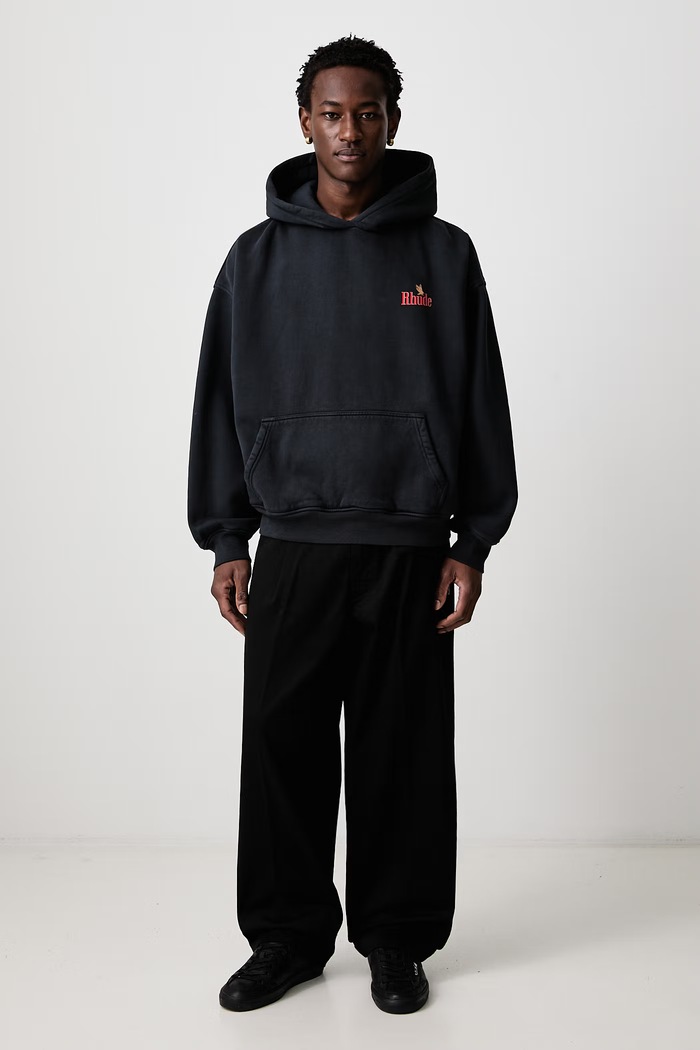RHUDE American Spirit кофта з капюшоном бавовняна чоловіча RHFW26HO02012 чорний AW26