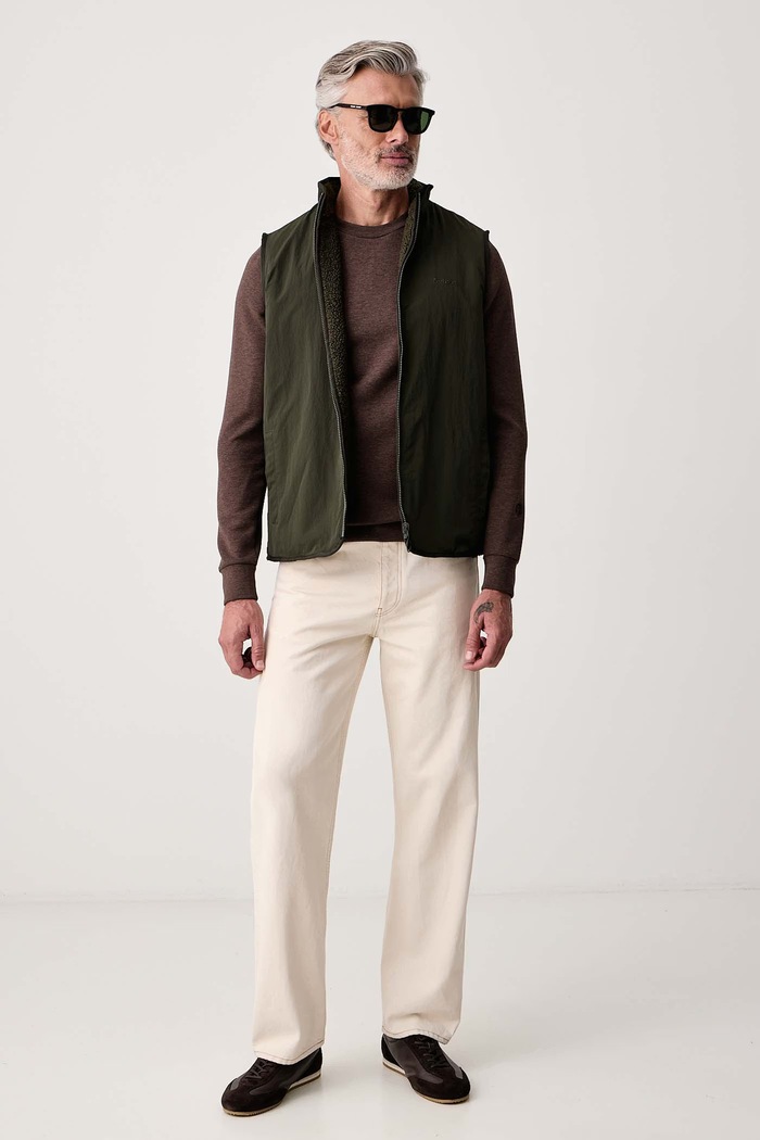 Mos Mosh Bluza męska z bawełną Abel 510100 brązowy AW26