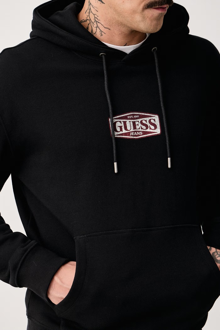 Кофта с капюшоном мужская хлопковая Guess Jeans M6BQ12.K5459 чёрный