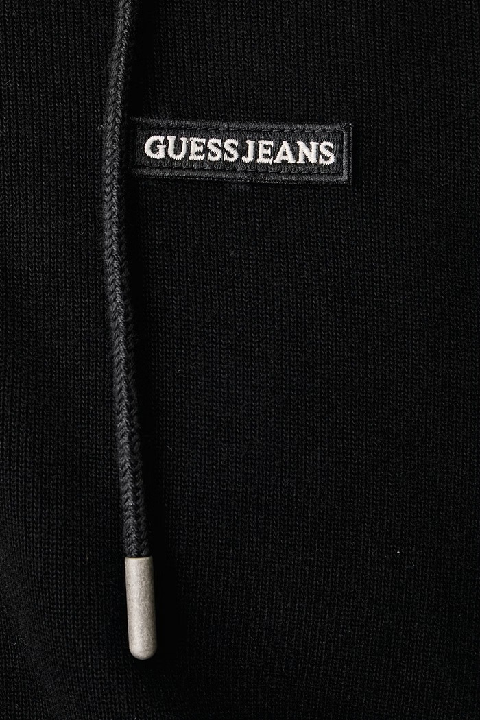 Dukserica sa kapuljačom za muškarce s pamukom Guess Jeans crna M6BQ05.K5406