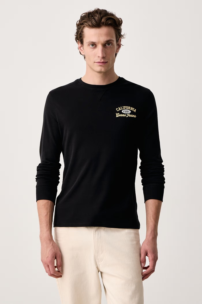 Guess Jeans Longsleeve męski bawełniany czarny M6BI03.K5300