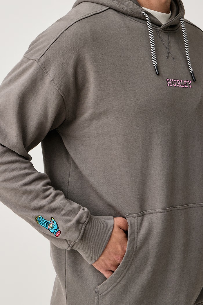 Bluza oversize męska bawełniana Etam Psico Hurley MFTEUET0004 szary