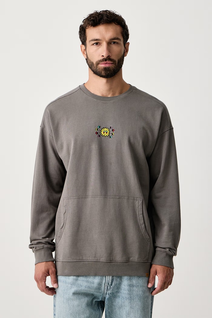 Odzież Hurley Bluza oversize męska bawełniana Etam Sun MFTEUET0003 szary