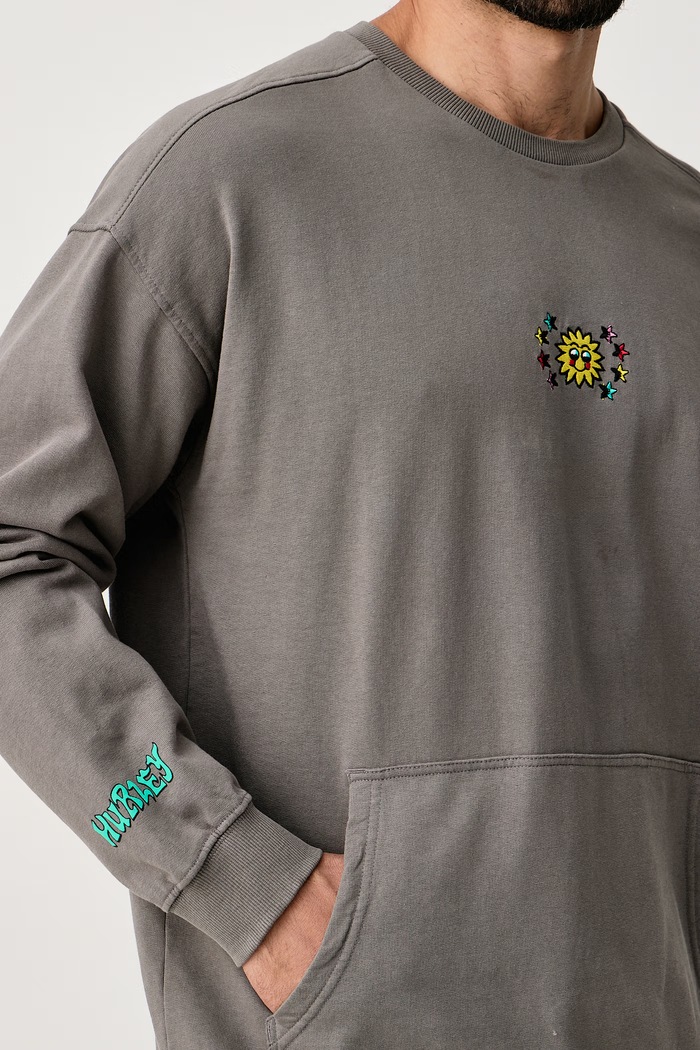 Bluza oversize męska bawełniana Etam Sun Hurley MFTEUET0003 szary