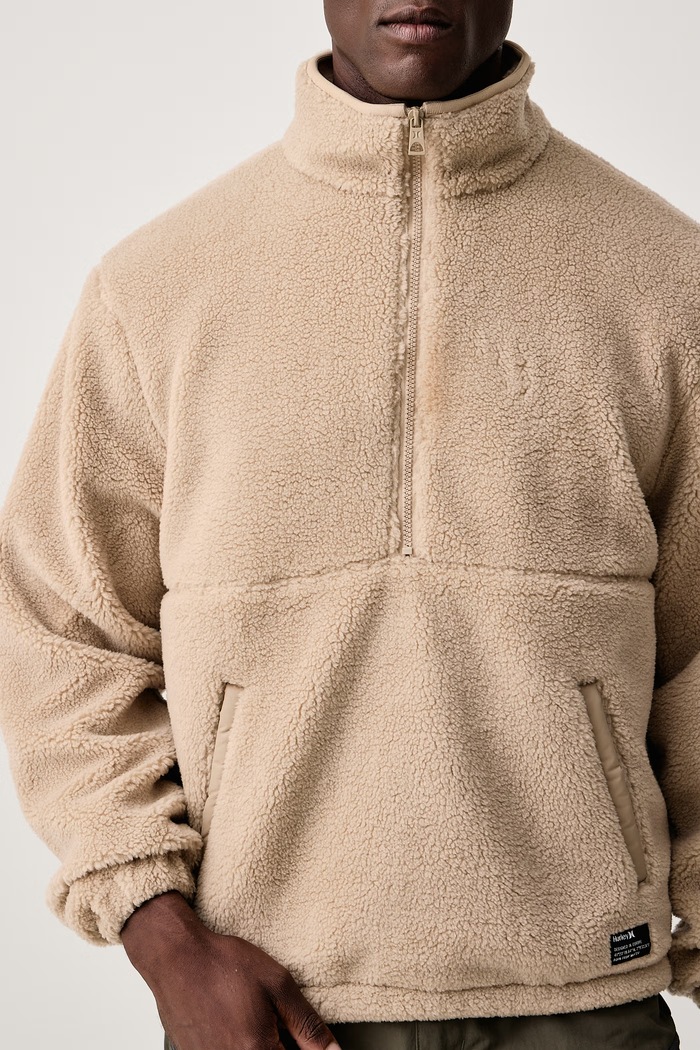 Bluza polarowa męska Hurley MFTEU00059 beżowy