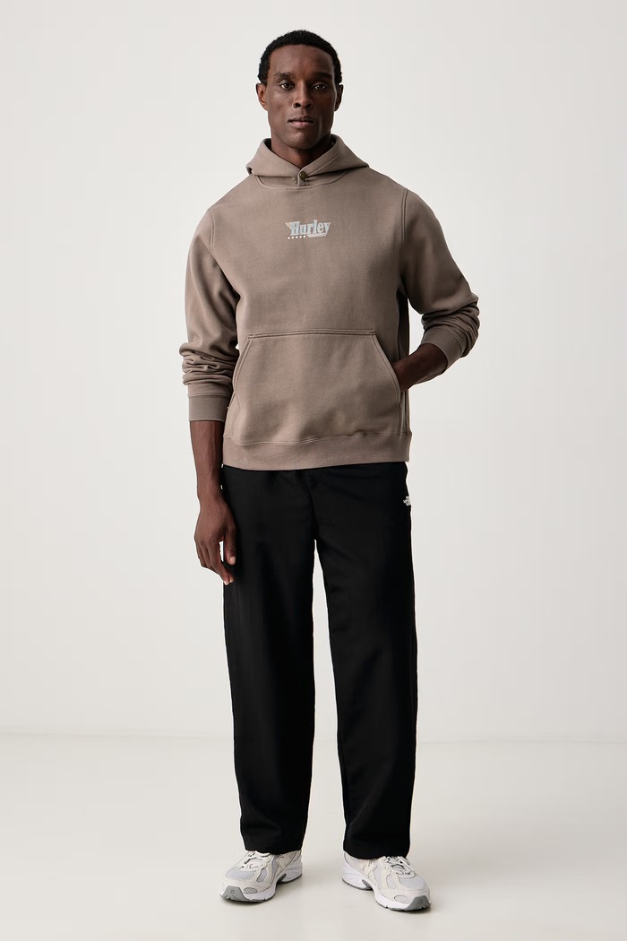 Hurley Bluza z kapturem męska z bawełną Outlaw Snap HFA26MMFT13319 brązowy AW26