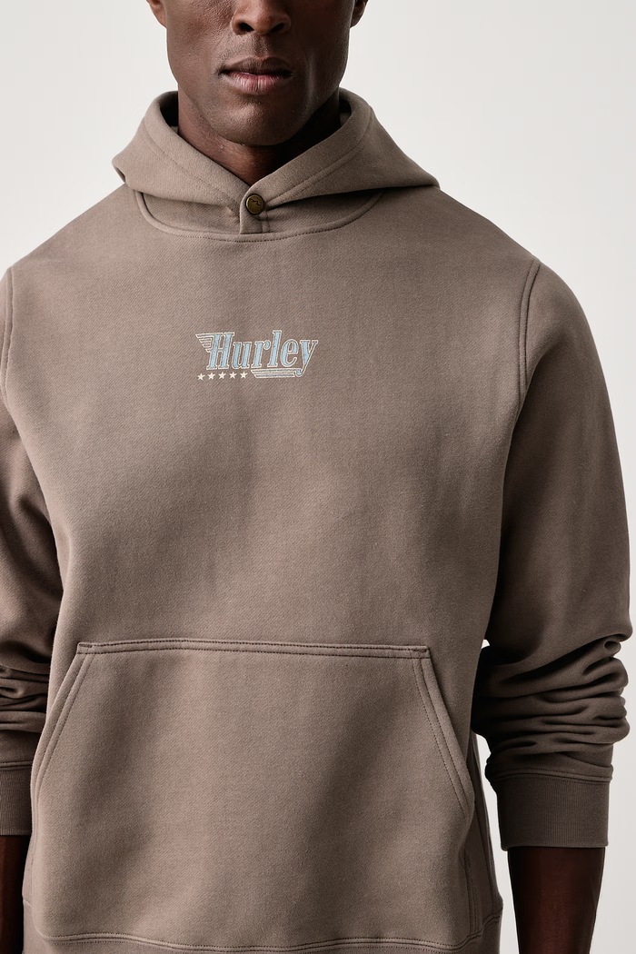 Bluza z kapturem męska z bawełną Outlaw Snap Hurley HFA26MMFT13319 brązowy