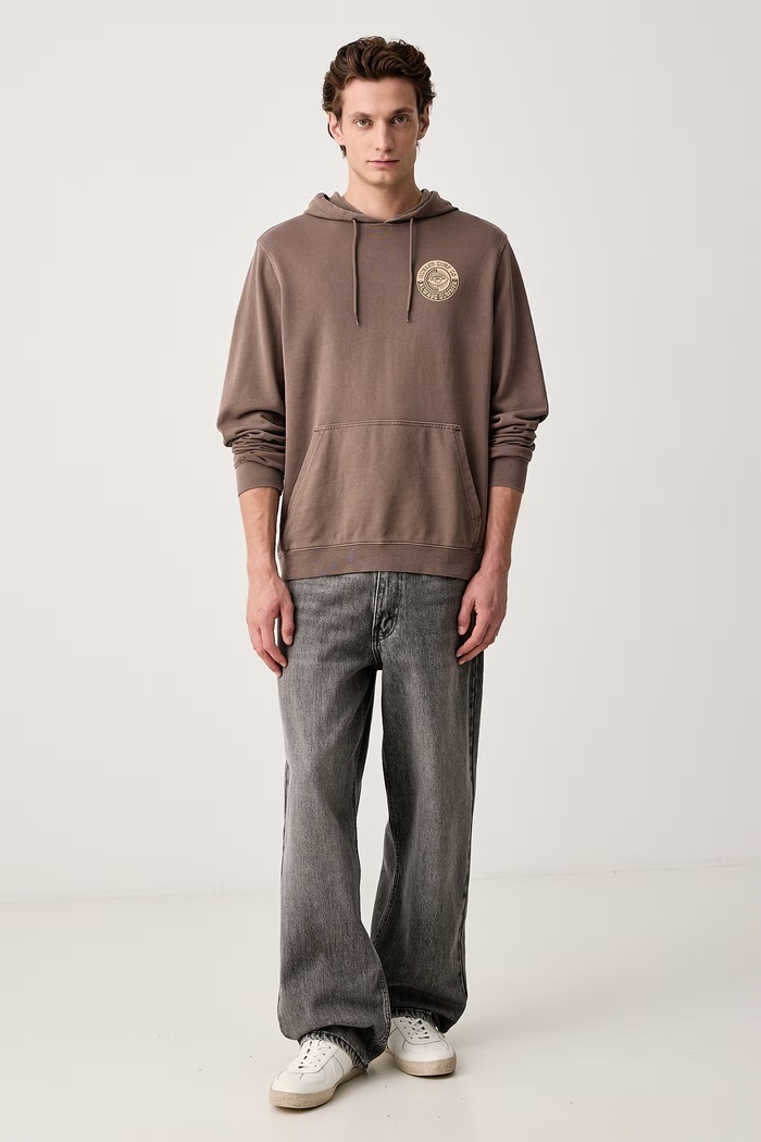 Hurley Bluza z kapturem męska Naturals HFA26MMFT13080 brązowy AW26