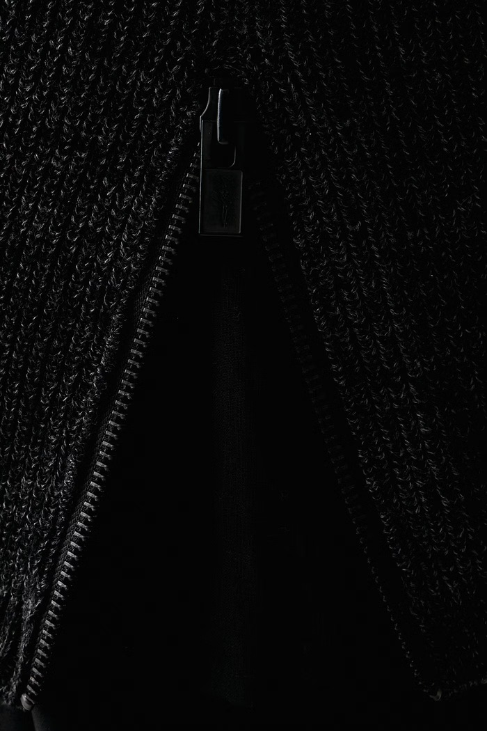 Yohji Yamamoto ZIP HIGH sweter rozpinany męski z wełną KN3667