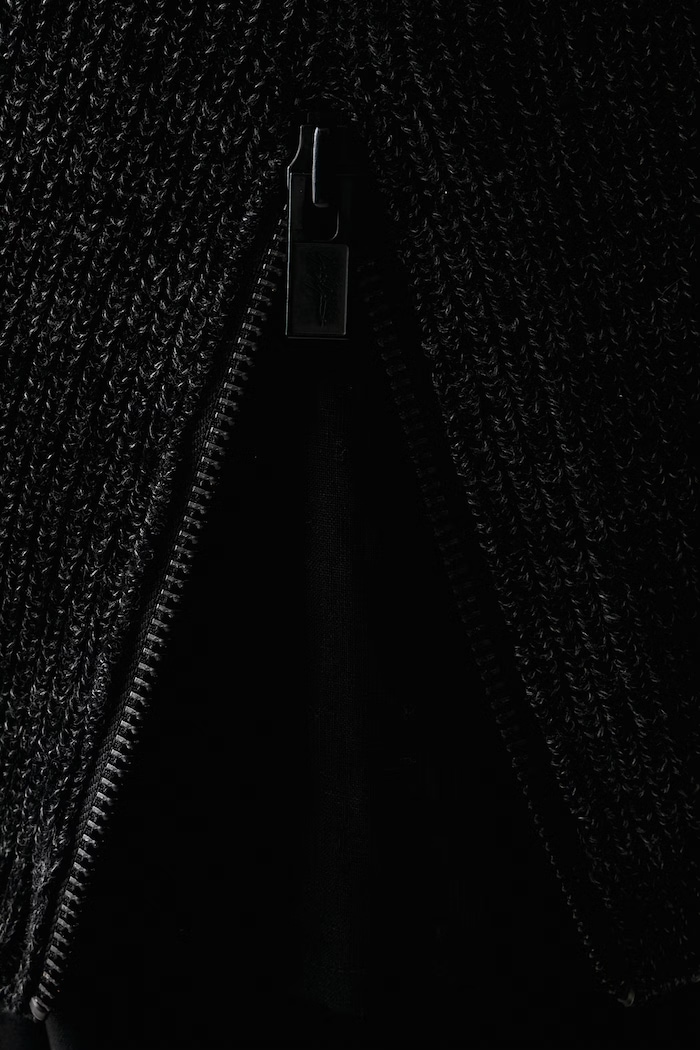 Yohji Yamamoto ZIP HIGH sweter rozpinany męski z wełną KN3667