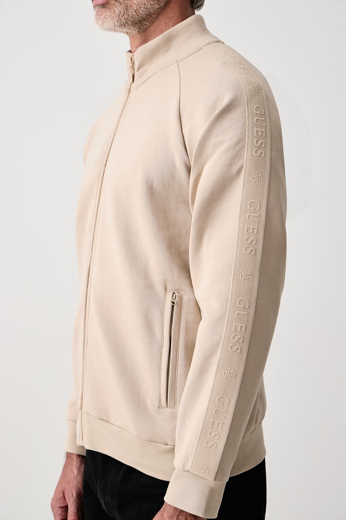 Bluza z kapturem męska z bawełną THOR Guess Z6YQ18.K4964 beżowy