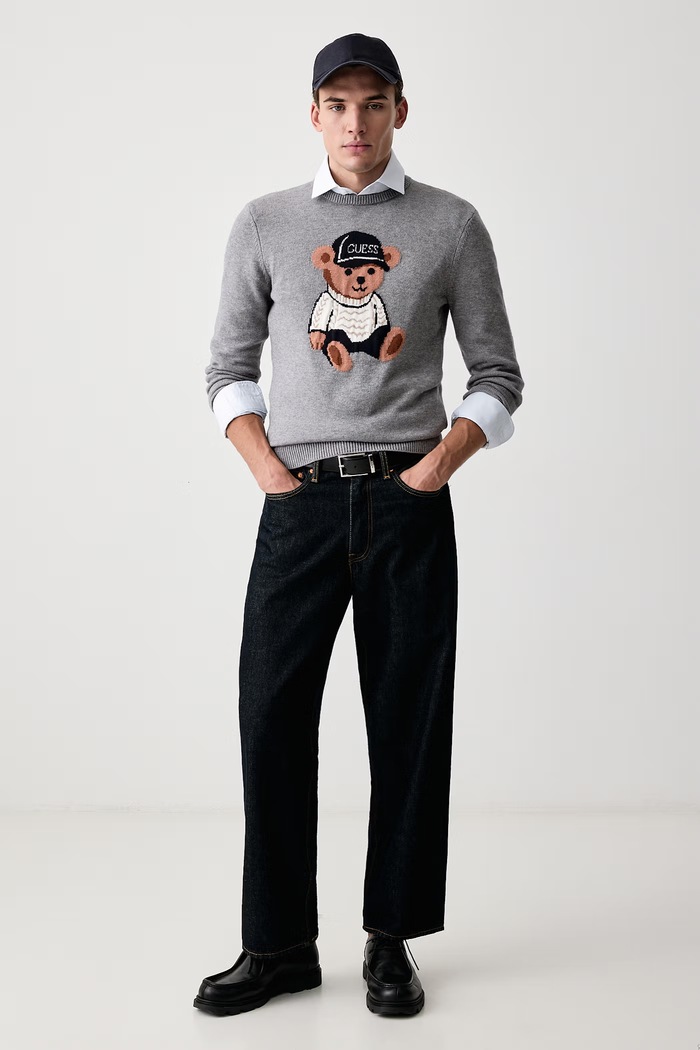 Guess Свитер для мужчин с вискозой NAVIN M6BR42.Z1604 серый AW26