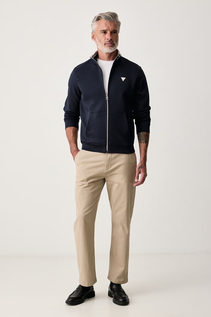 Guess Rozepínací mikina pánská s bavlnou M6BQ52.K6169 námořnická modř AW26