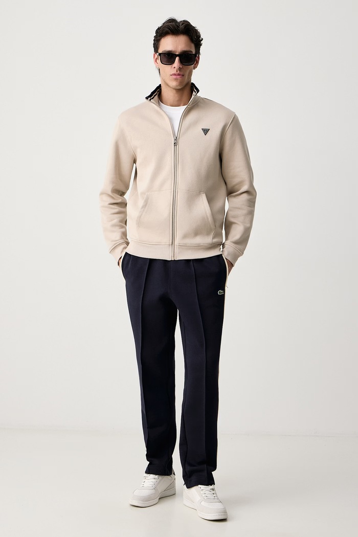 Guess Rozepínací mikina pánská s bavlnou M6BQ52.K6169 béžová AW26