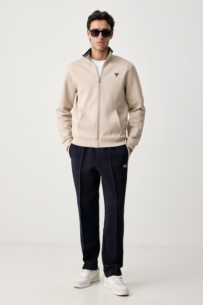 Guess Rozepínací mikina pánská s bavlnou M6BQ52.K6169 béžová AW26