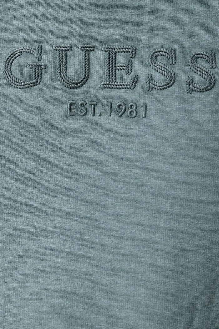 Bluza z kapturem męska z bawełną Guess turkusowy M6BQ36.K6161