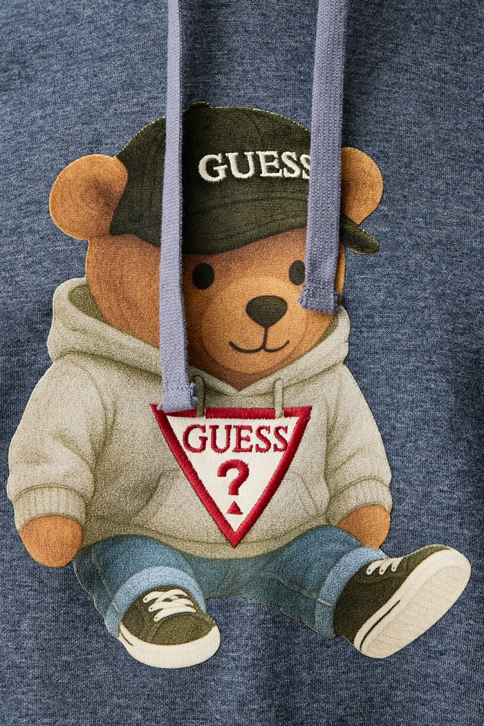 Mikina s kapucí pánská s bavlnou Guess modrá M6BQ31.K6562