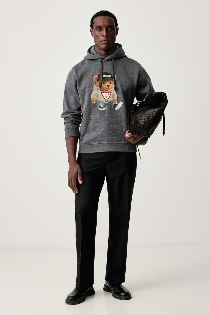 Guess Mikina s kapucí pánská s bavlnou M6BQ31.K6562 šedá AW26