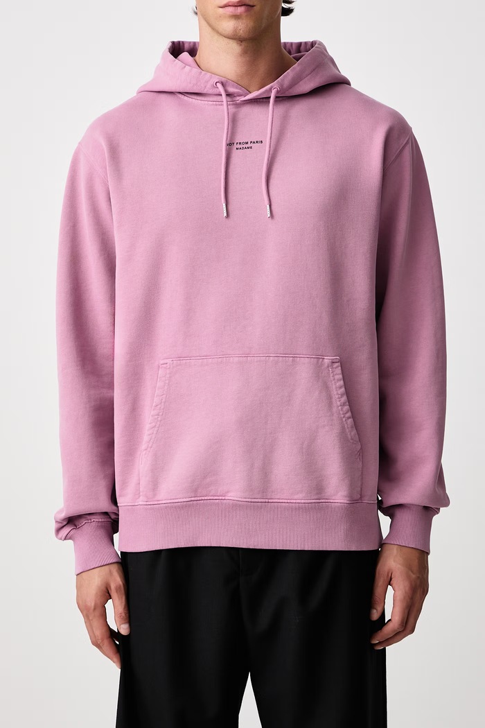 Bluza z kapturem męska bawełniana Classic Slogan Drôle de Monsieur różowy M.HO161.CO127