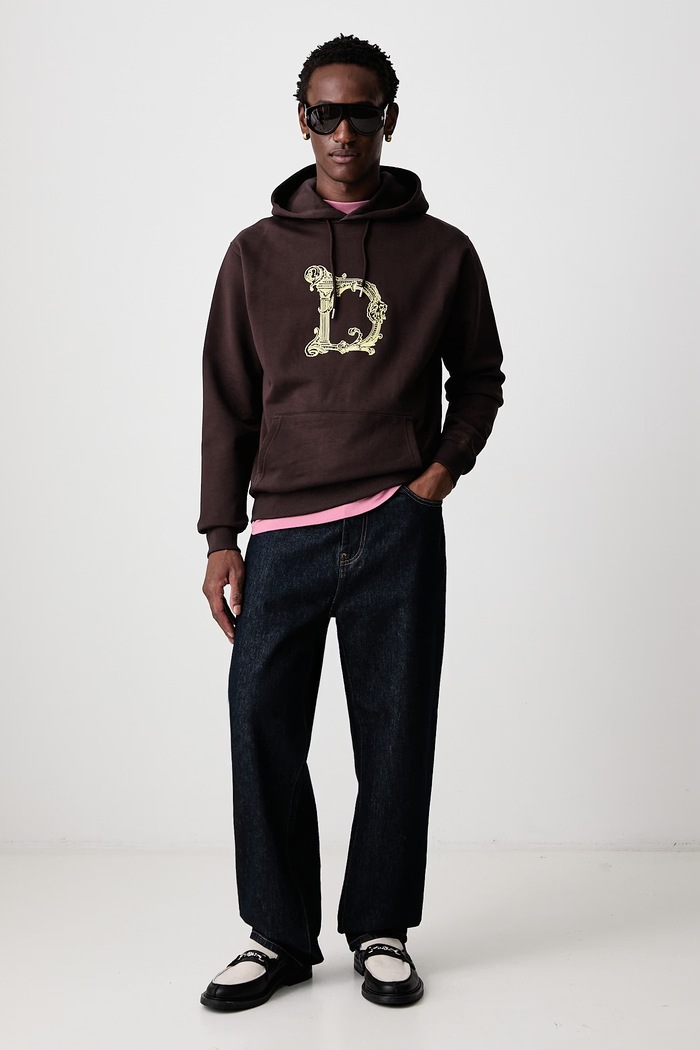 Drôle de Monsieur Bluza z kapturem męska bawełniana Column D M.HO213.CO127 brązowy AW26