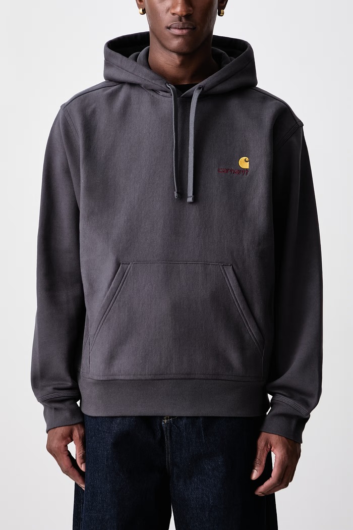 American Script bluza z kapturem z bawełną męska Carhartt WIP szary I028279.87XX