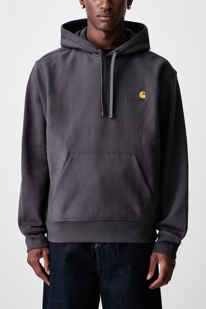 American Script bluza z kapturem z bawełną męska Carhartt WIP szary I028279.87XX
