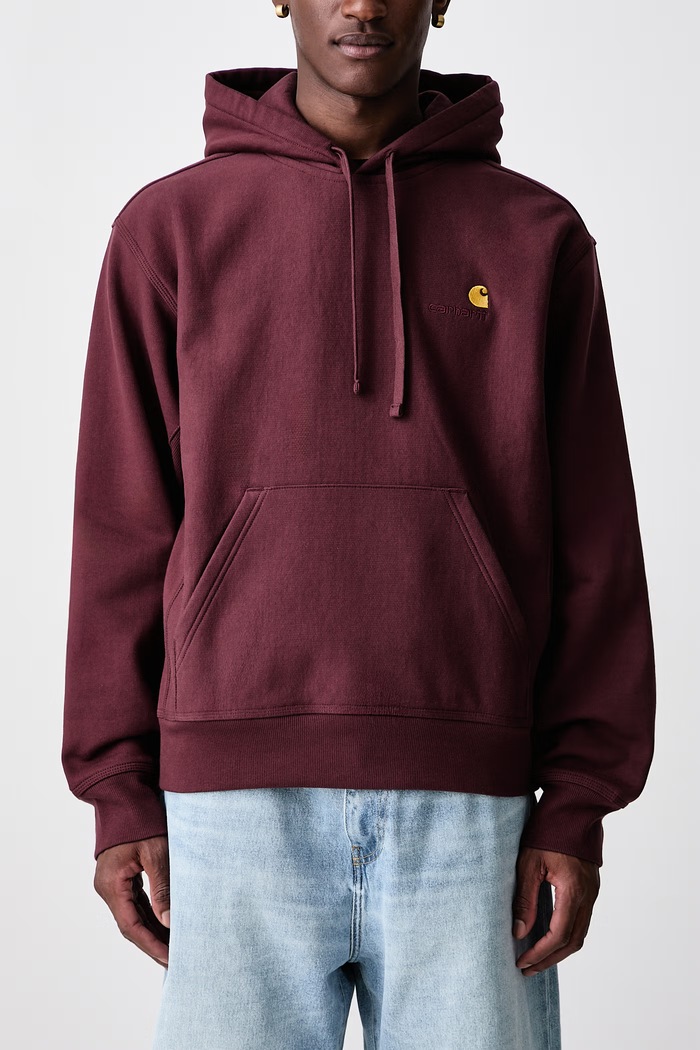 American Script hoodie with cotton Men's Carhartt WIP maroon I028279.826XX