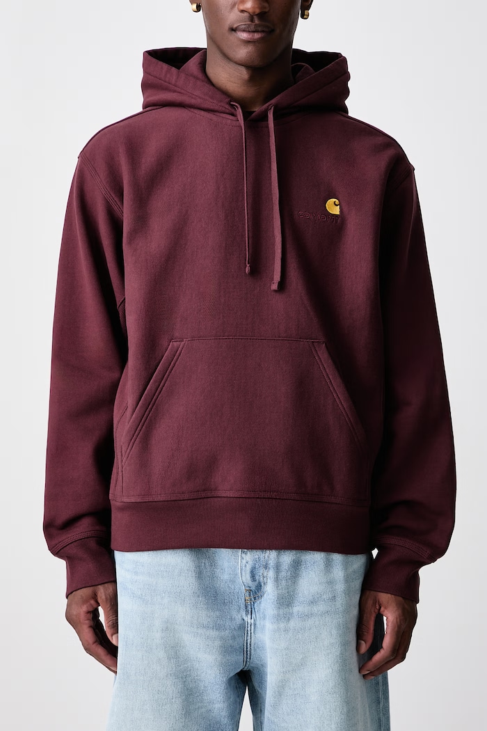 American Script hoodie with cotton Men's Carhartt WIP maroon I028279.826XX