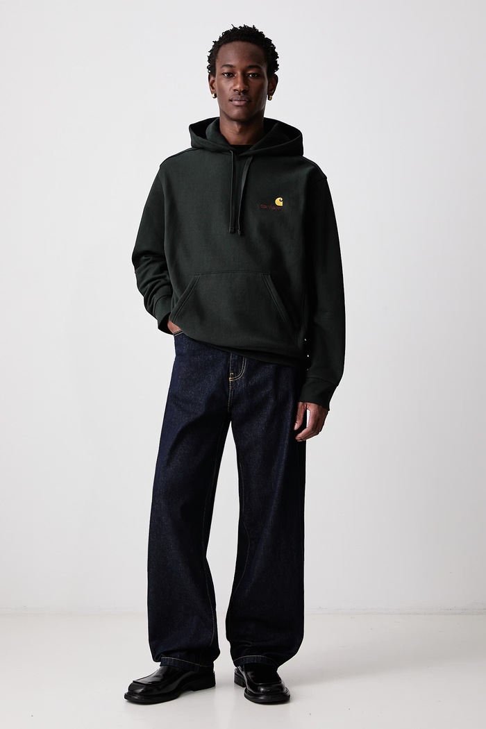 Carhartt WIP American Script bluza z kapturem z bawełną męska I028279.3T6XX zielony AW26