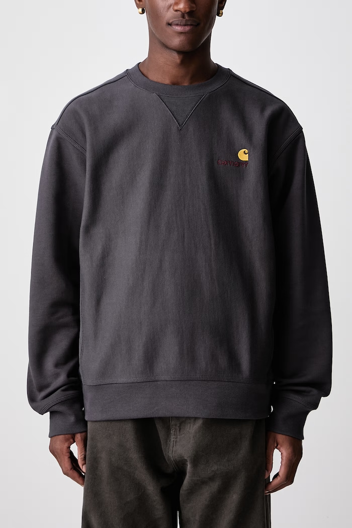 American Script bluza z bawełną męska Carhartt WIP szary I025475.87XX