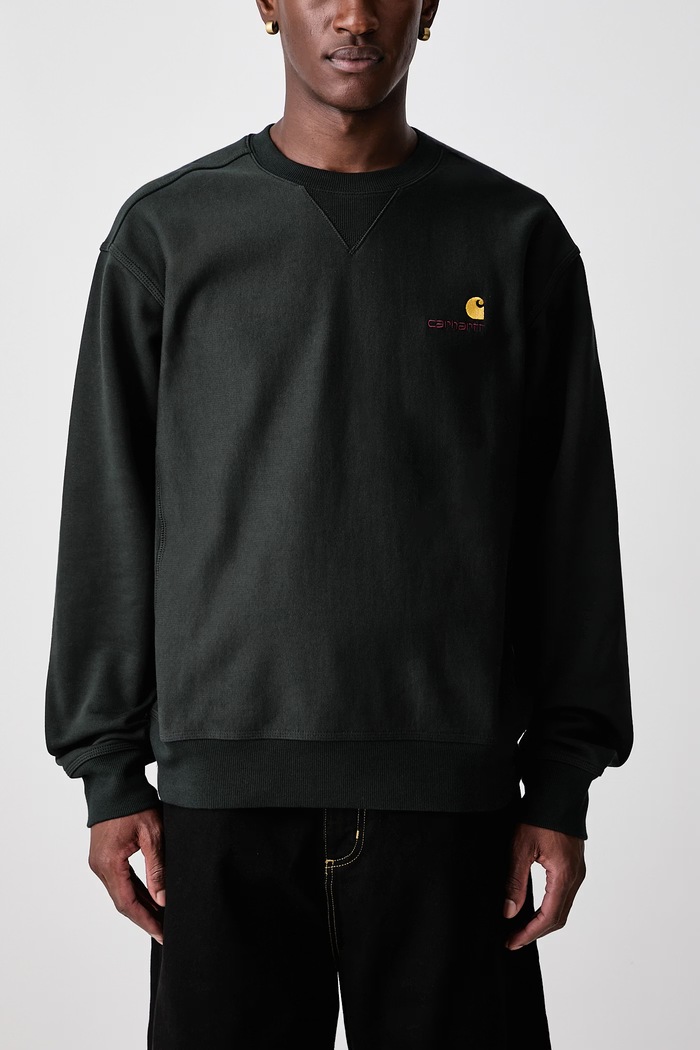 American Script hanorac cu bumbac pentru bărbați Carhartt WIP verde I025475.3T6XX