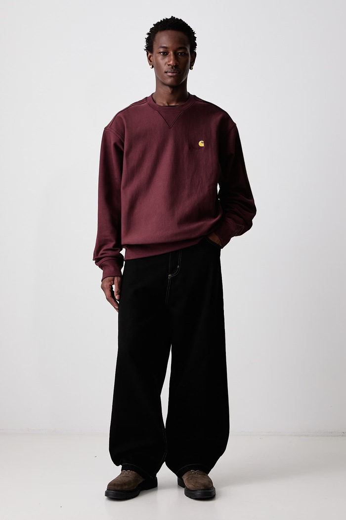 Carhartt WIP American Script кофта з бавовною чоловіча I025475.826XX бордо AW26