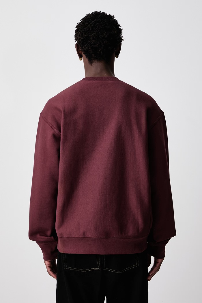 Одяг Carhartt WIP American Script кофта з бавовною чоловіча I025475.826XX бордо