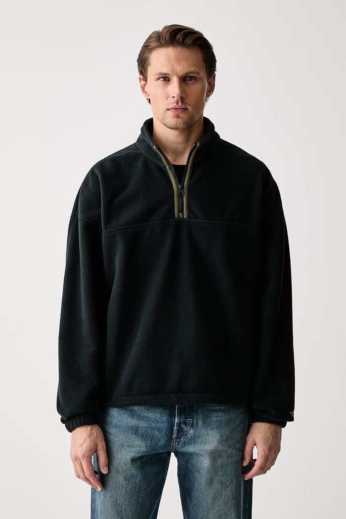 Levi's Μπλούζα ανδρική φλις REDWOOD HALF ZIP μαύρο 0084M