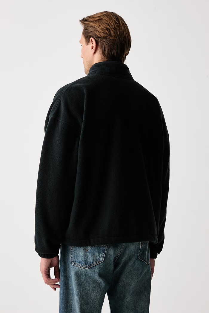 Ρούχα Levi's Μπλούζα ανδρική φλις REDWOOD HALF ZIP 0084M μαύρο