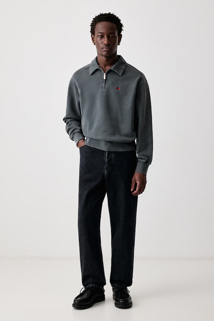 Maison Kitsuné Profile Fox bluza bawełniana męska MRMJS08KMBIT5 szary AW26