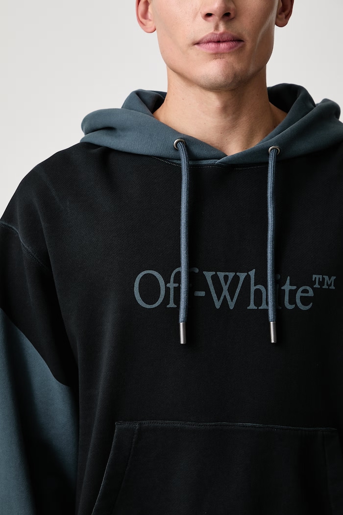 Off-White Negative Big Bookish Regular hanorac cu glugă din bumbac pentru bărbați 44MBB12NF26F001460