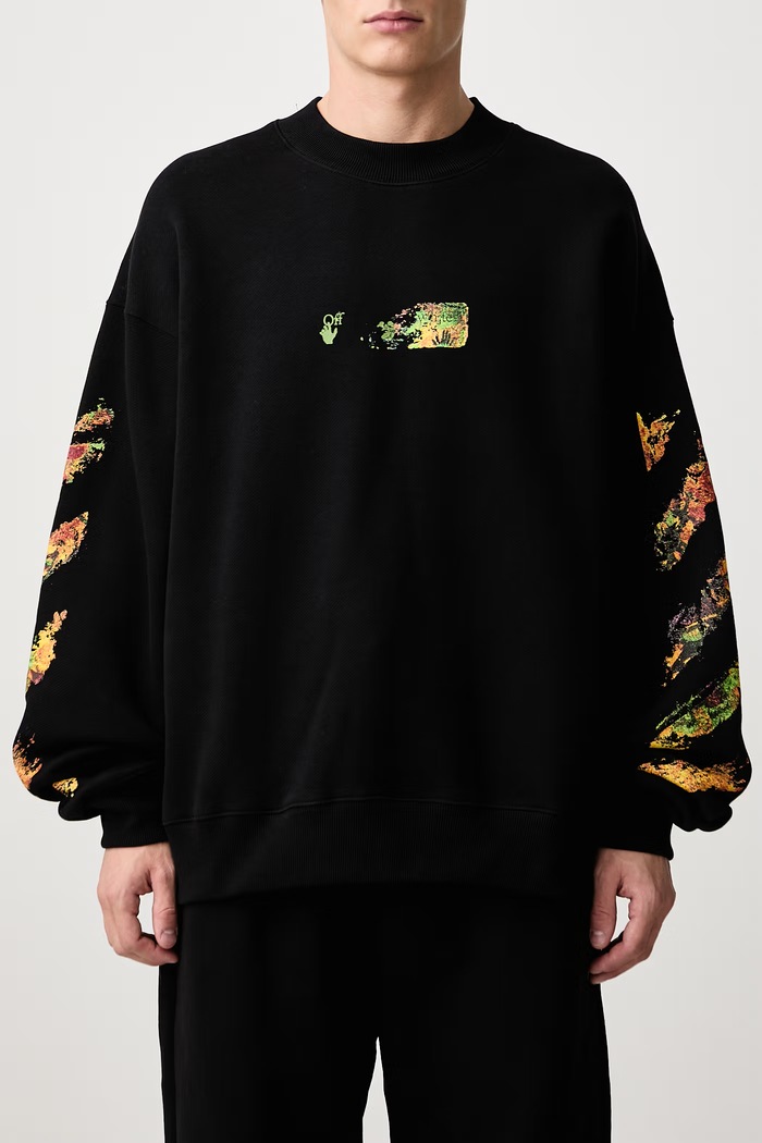 Spices Arrow Skate sweatshirt cotton Men's Off-White black 44MBA054F26F002001