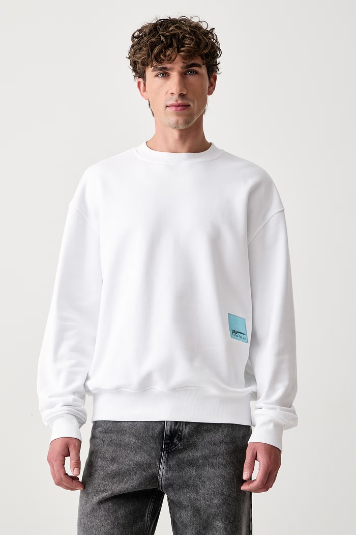 Karl Lagerfeld Jeans Суичър мъжки от памук x Pietro Terzini бял B4M20058