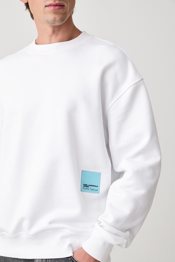 Суичър мъжки от памук x Pietro Terzini Karl Lagerfeld Jeans B4M20058 бял