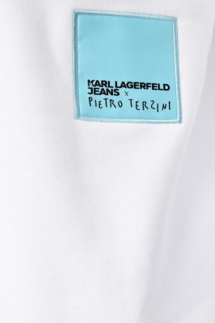 Суичър мъжки от памук x Pietro Terzini Karl Lagerfeld Jeans бял B4M20058