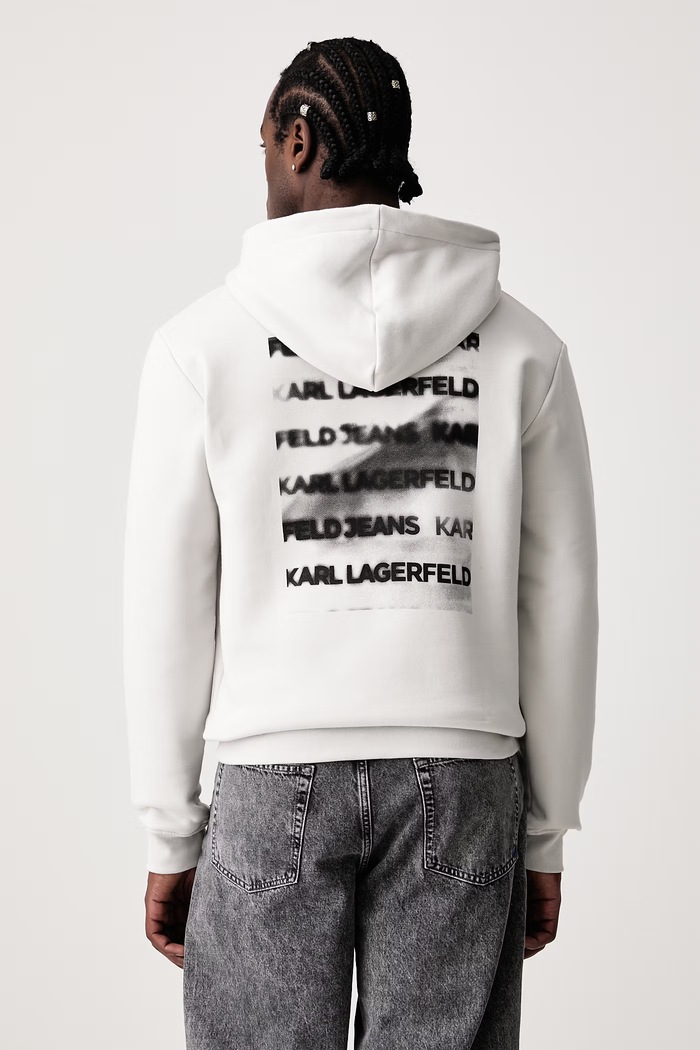 Oblečenie Karl Lagerfeld Jeans Mikina s kapucňou pánska s bavlnou B4M20023 sivá