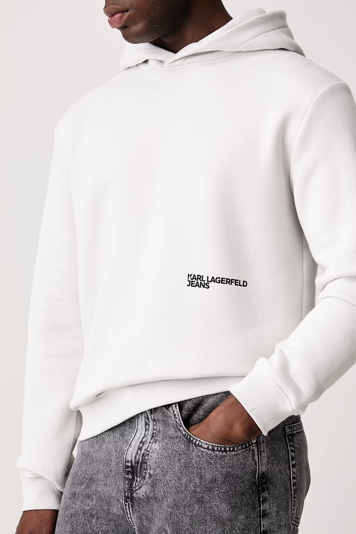 Mikina s kapucňou pánska s bavlnou Karl Lagerfeld Jeans sivá B4M20023