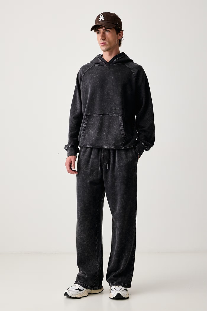 Karl Lagerfeld Jeans Суичър с качулка мъжки от памук B4M20022 черен AW26