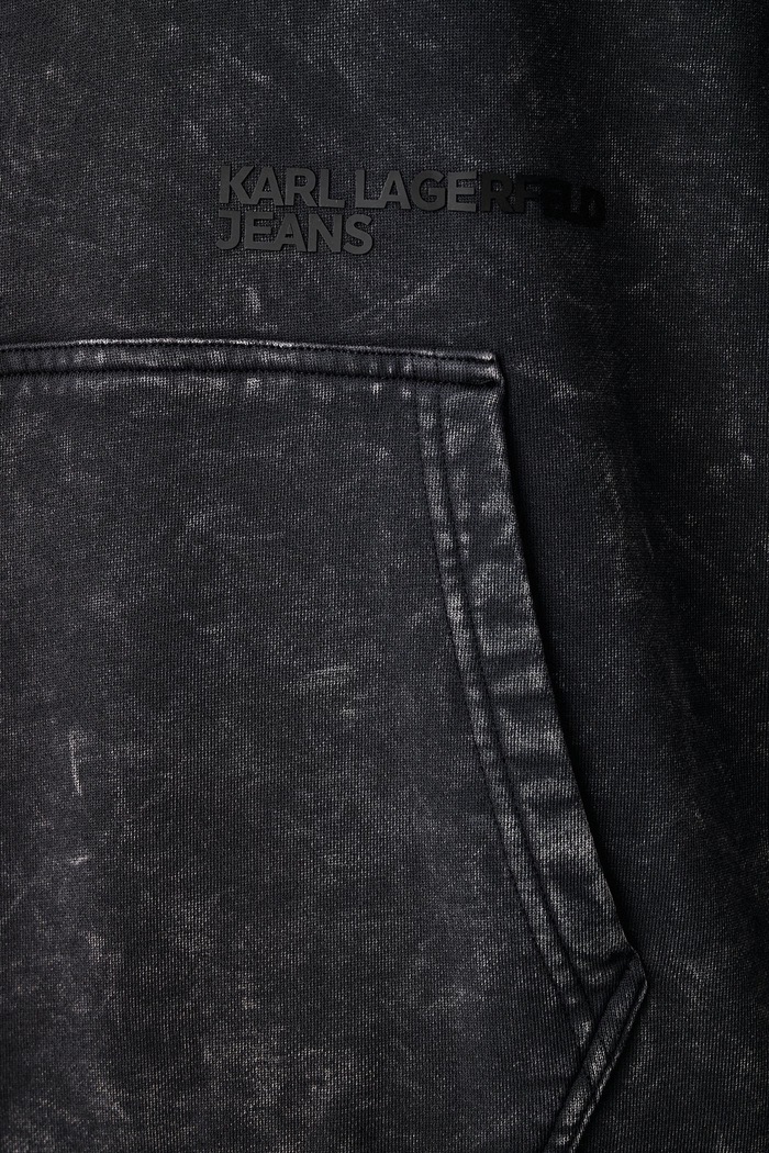 Суичър с качулка мъжки от памук Karl Lagerfeld Jeans черен B4M20022