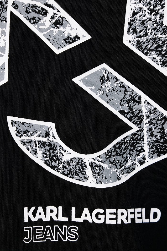 Mikina pánska bavlnená Karl Lagerfeld Jeans čierna B4M20019