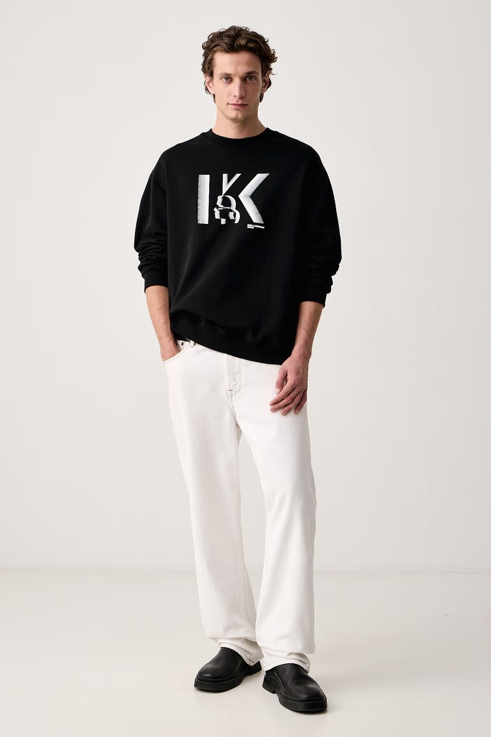 Karl Lagerfeld Jeans Dukserica za muškarce od pamuka B4M20017 crna AW26