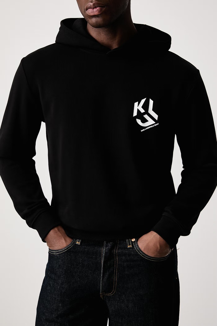 Felpa da uomo con cotone Karl Lagerfeld Jeans B3M20021 nero