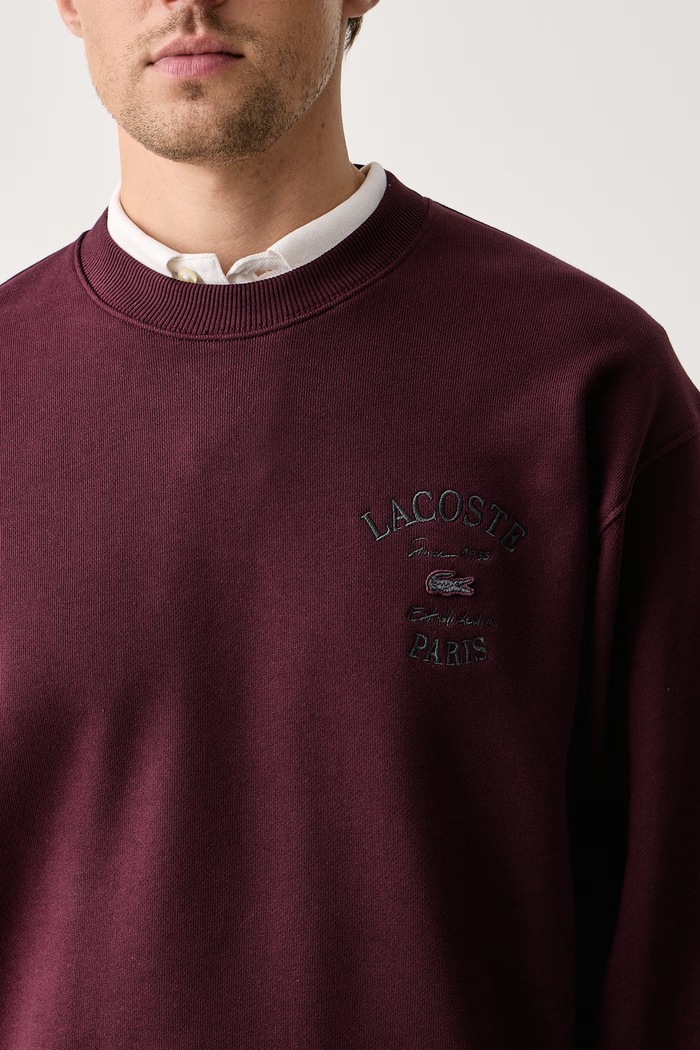 Bluza męska bawełniana Lacoste SH9785 bordowy